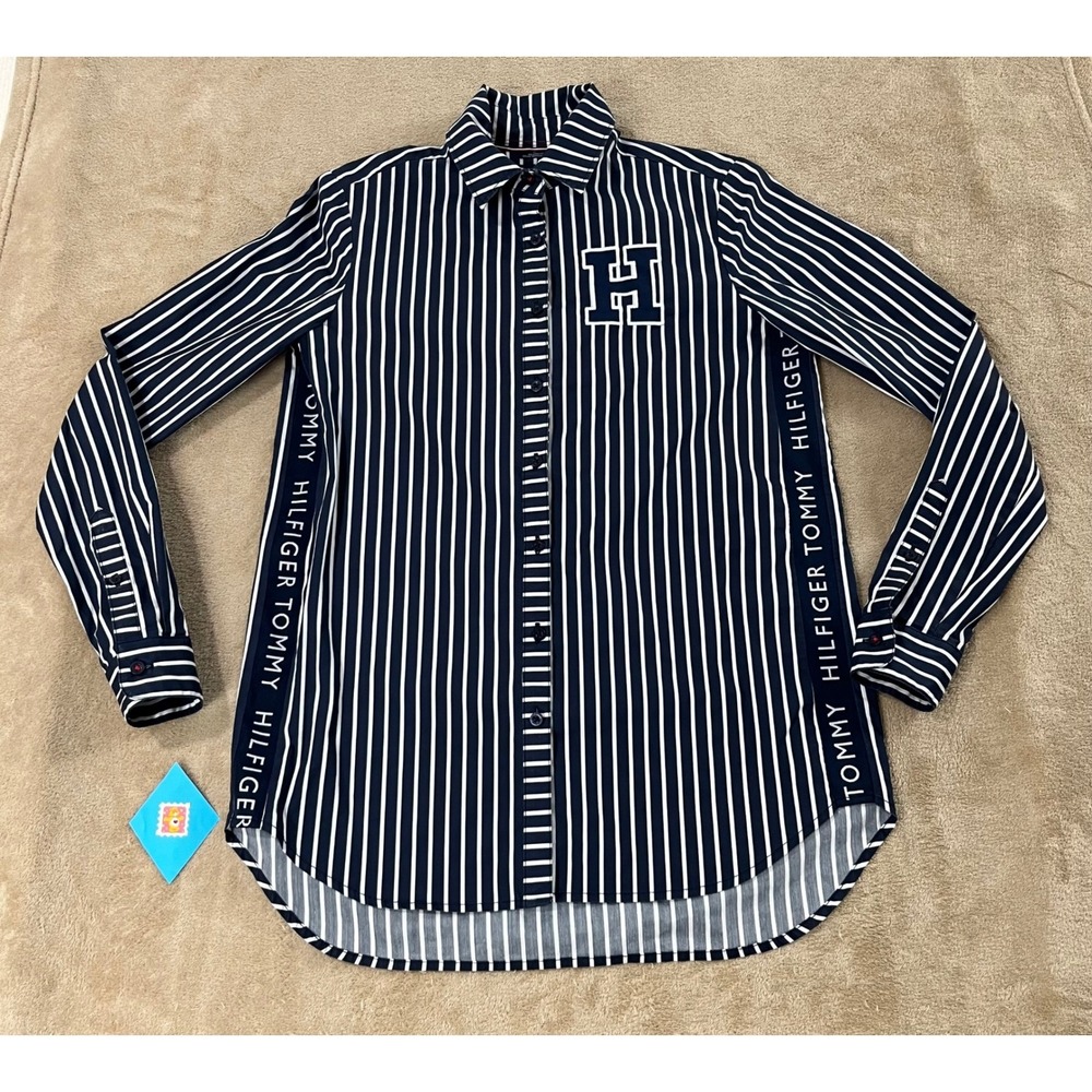 Tommy Hilfiger shirt Women's Button Down size XXS Navy-NO FAB TAGS